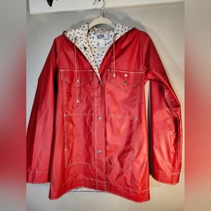 Vintage 90's Lot One of Boston Red Hooded Rain Jacket Waterproof Sz S